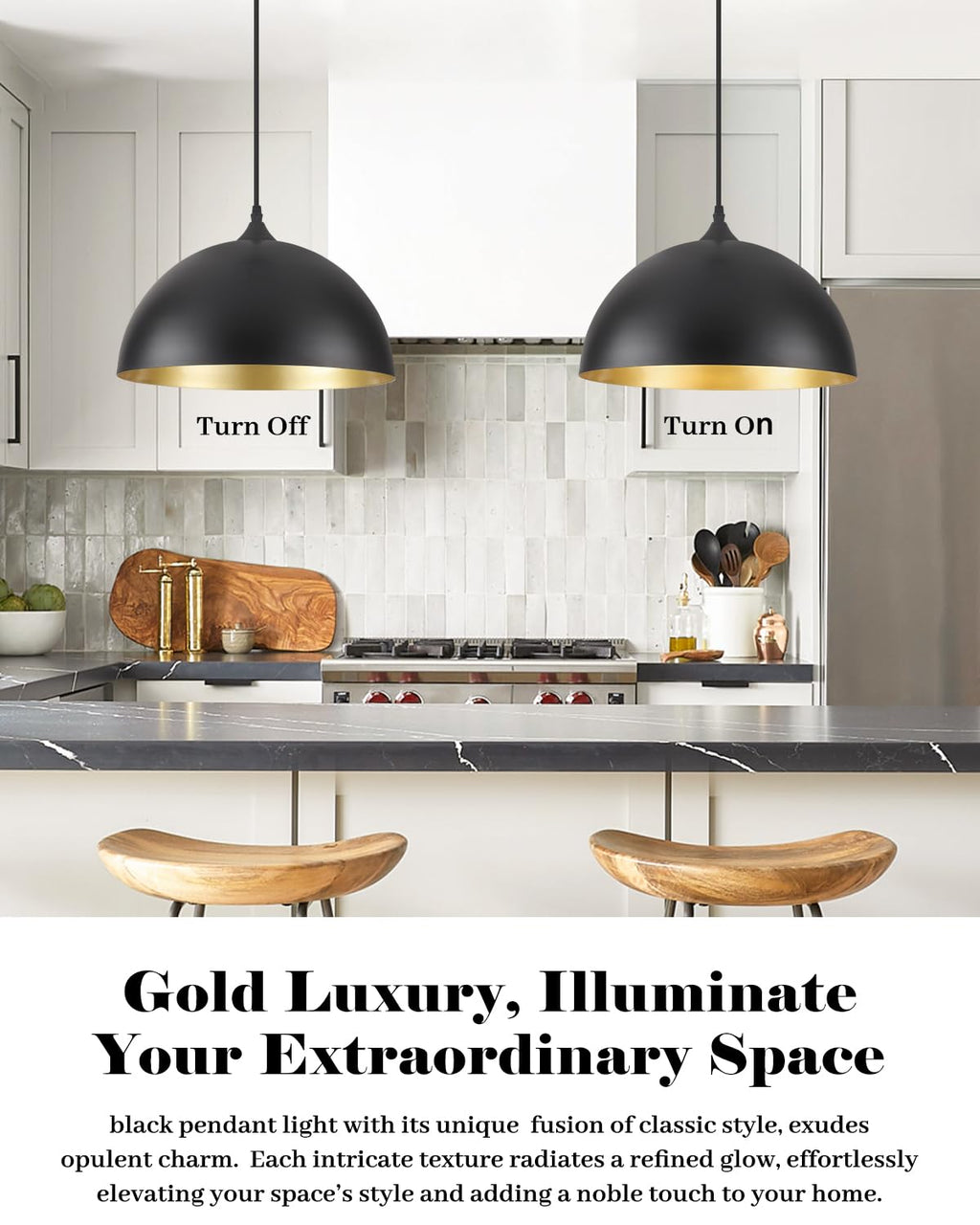 White Pendant Lights, 11.8 inch Pendant Lights Kitchen Island, Farmhouse Pendant Light Fixtures (White Inside), Industrial Pendant Lighting for Dining Room, Bedroom, Hallway (1 Pack)