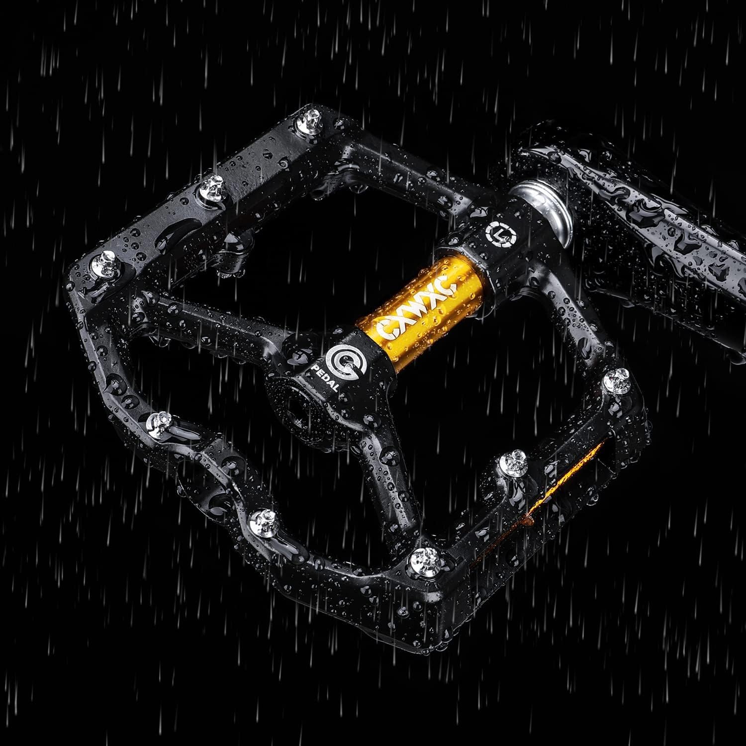 CXWXC Road/MTB Bike Pedals - Aluminum Alloy Bicycle Pedals - Mountain Bike Pedal with Removable Anti-Skid Nails