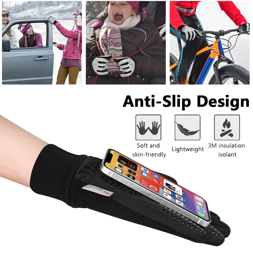 MOREOK Winter Gloves for Men/Women -10°F 3M Thinsulate Warm Touch Screen Snow Ski Bicycle Bike Gloves for Driving/Cycling/Running/Hiking