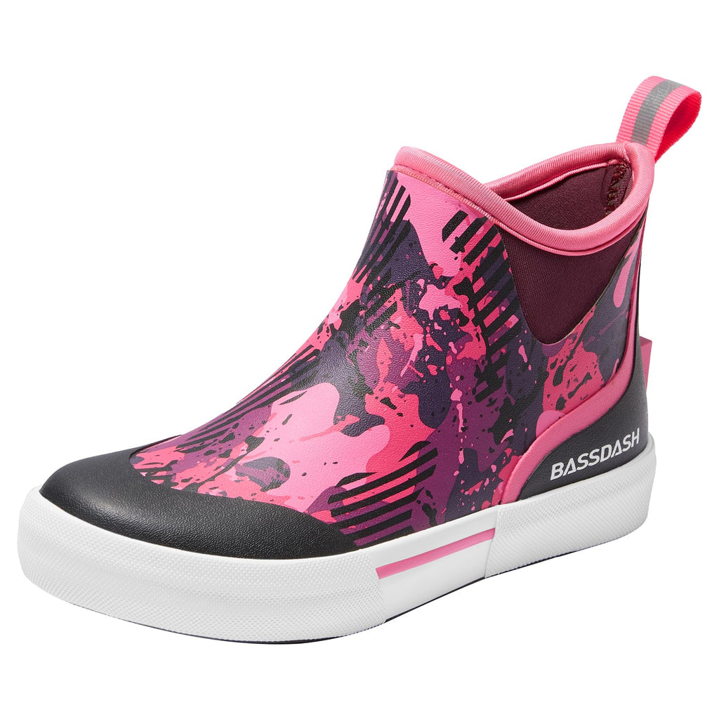 BASSDASH Womens 4.5” Waterproof Deck Ankle Rain Boots Anti-Slip Neoprene Rubber Garden Fishing Boots