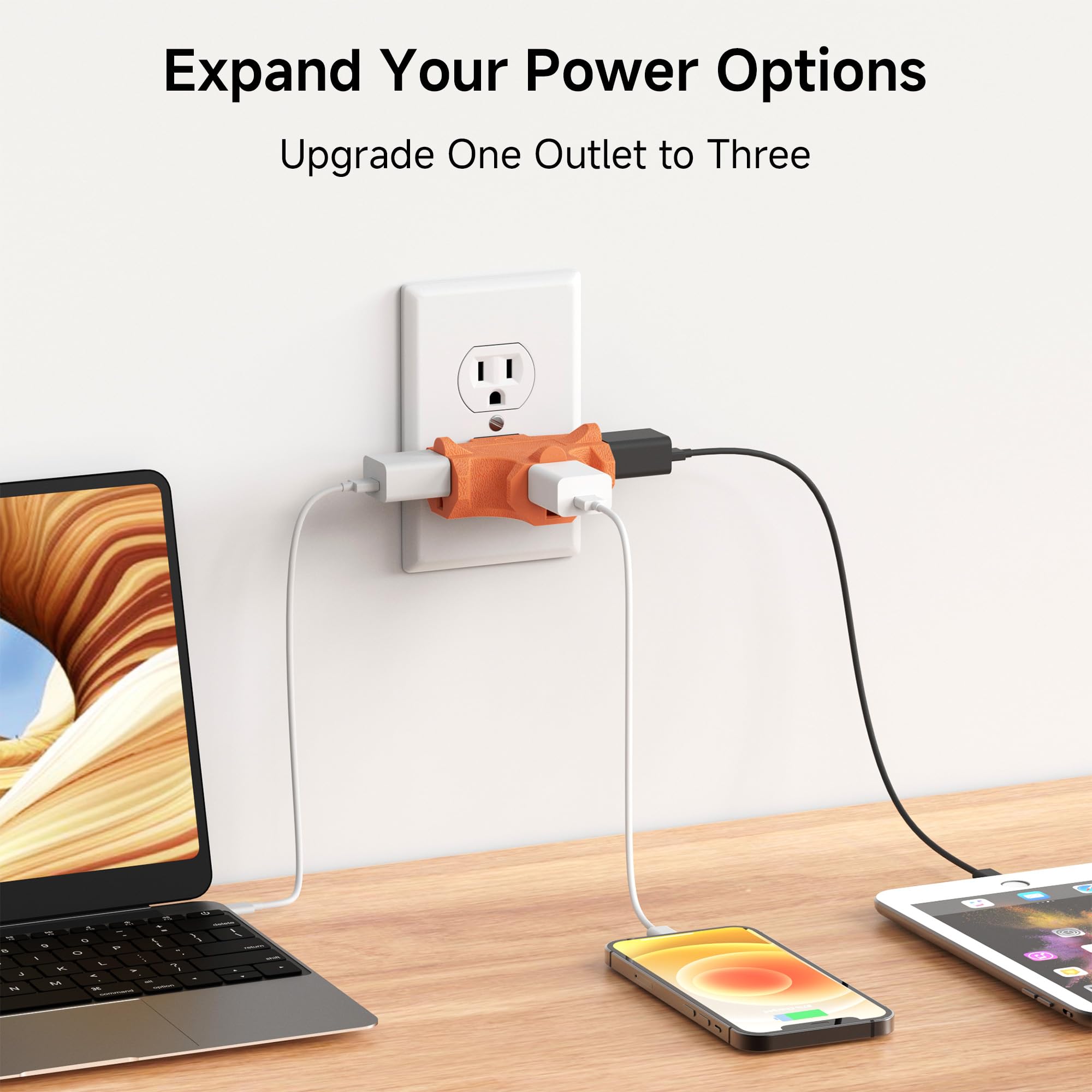 [ETL Listed] Cable Matters 3-Pack 3 Way Plug Adapter 15A 1875W, 3 Prong 3 Outlet Adapter, Power Splitter Plug Outlet, 3 Way Electrical Splitter, Black