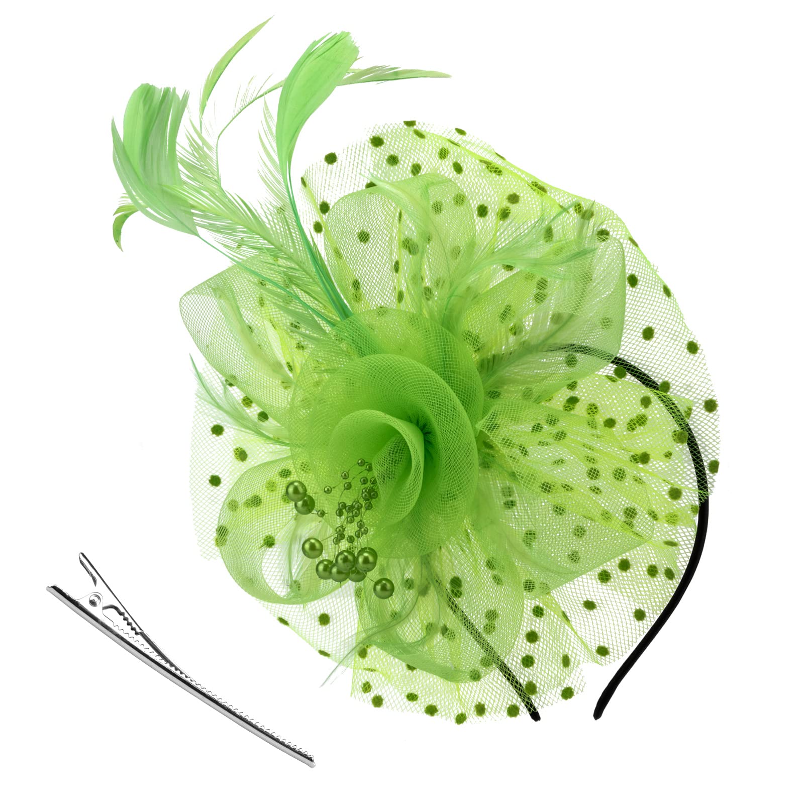 AQOKKA Women Fascinators Hats Flower Fascinators with Headband and Clip Tea Party Headwear for Women and Girls