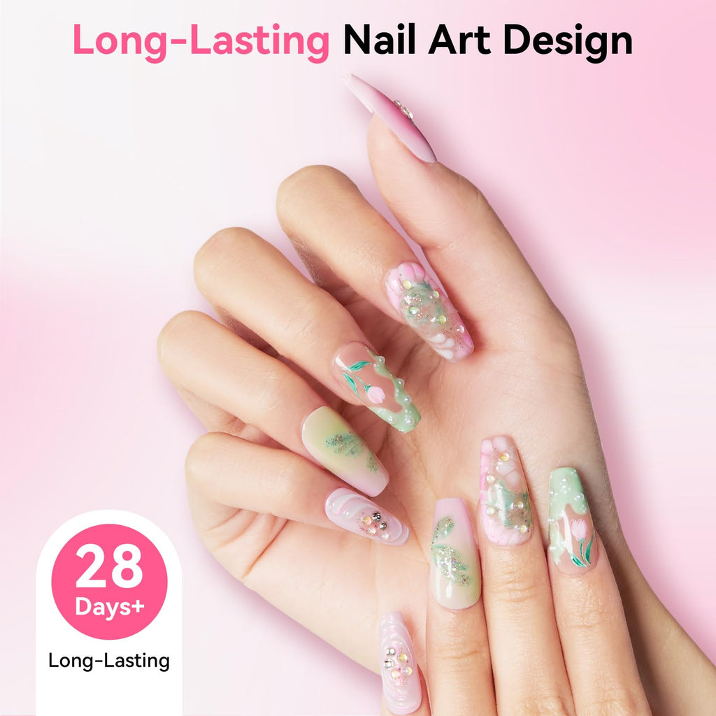 Makartt Rhinestone Glue for Nails: Super Strong Gel Nail Glue for Nail Charms Gems Decorations, 3D Gel Nail Art Bling Jewel Diamonds for Salon & DIY Manicure, 30ML UV Lamp Cured Need Beauty Gifts