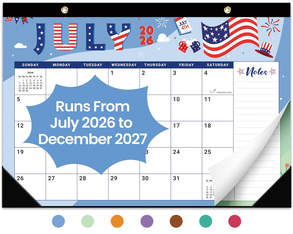 Desk Calendar 2026-2027, 21-Month Calendar Runs Until June 2027, Large 17" x 12" Monthly Desktop & Wall Calendar for Home & Office - Floral