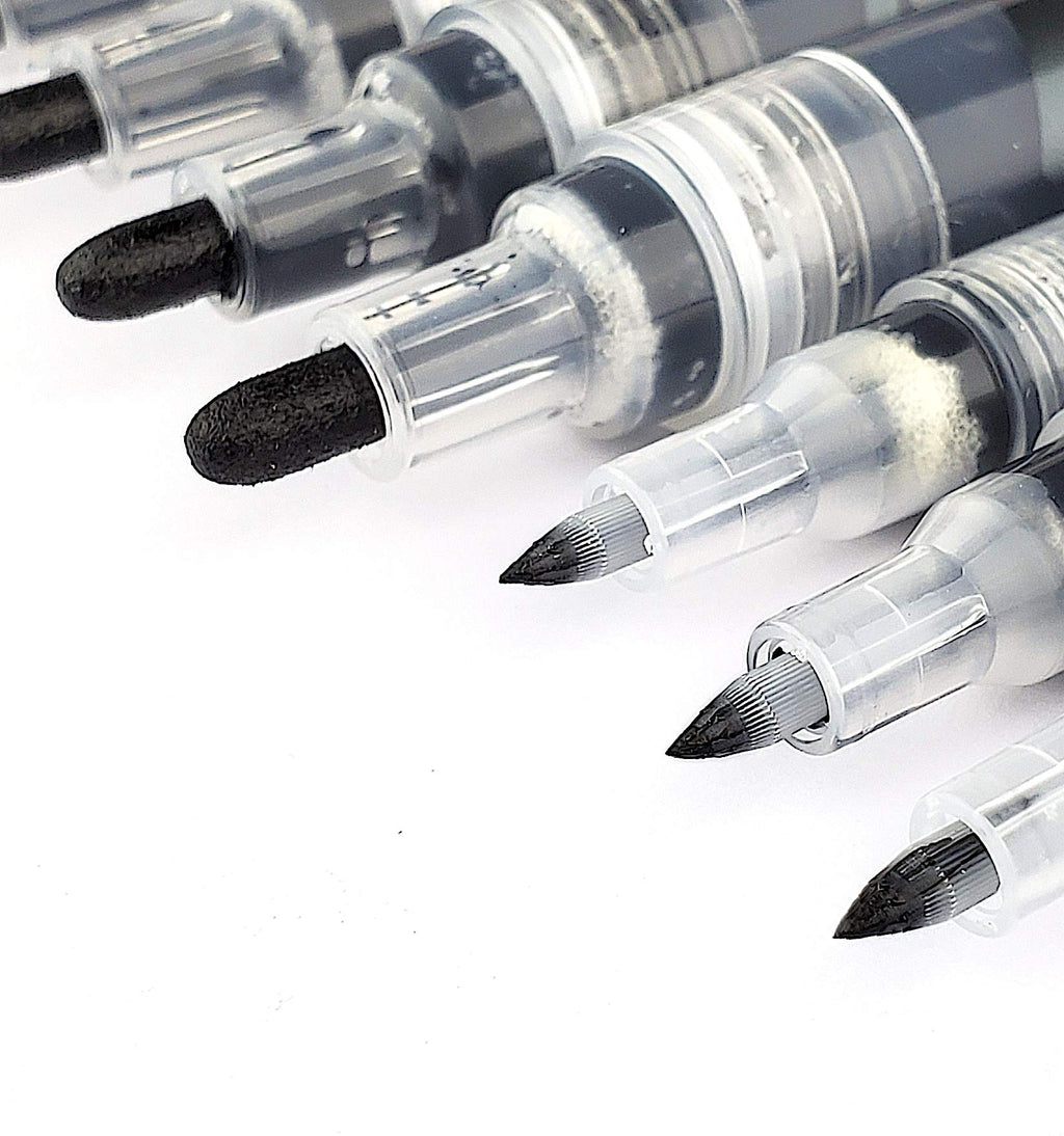 ArtShip Design 10 Black Acrylic Paint Pens, Double Pack of Both Extra Fine and Medium Tip Paint Markers, for Rock Painting, Mug, Ceramic, Glass, and Fabric Painting, Water Based Non-Toxic and No Odor