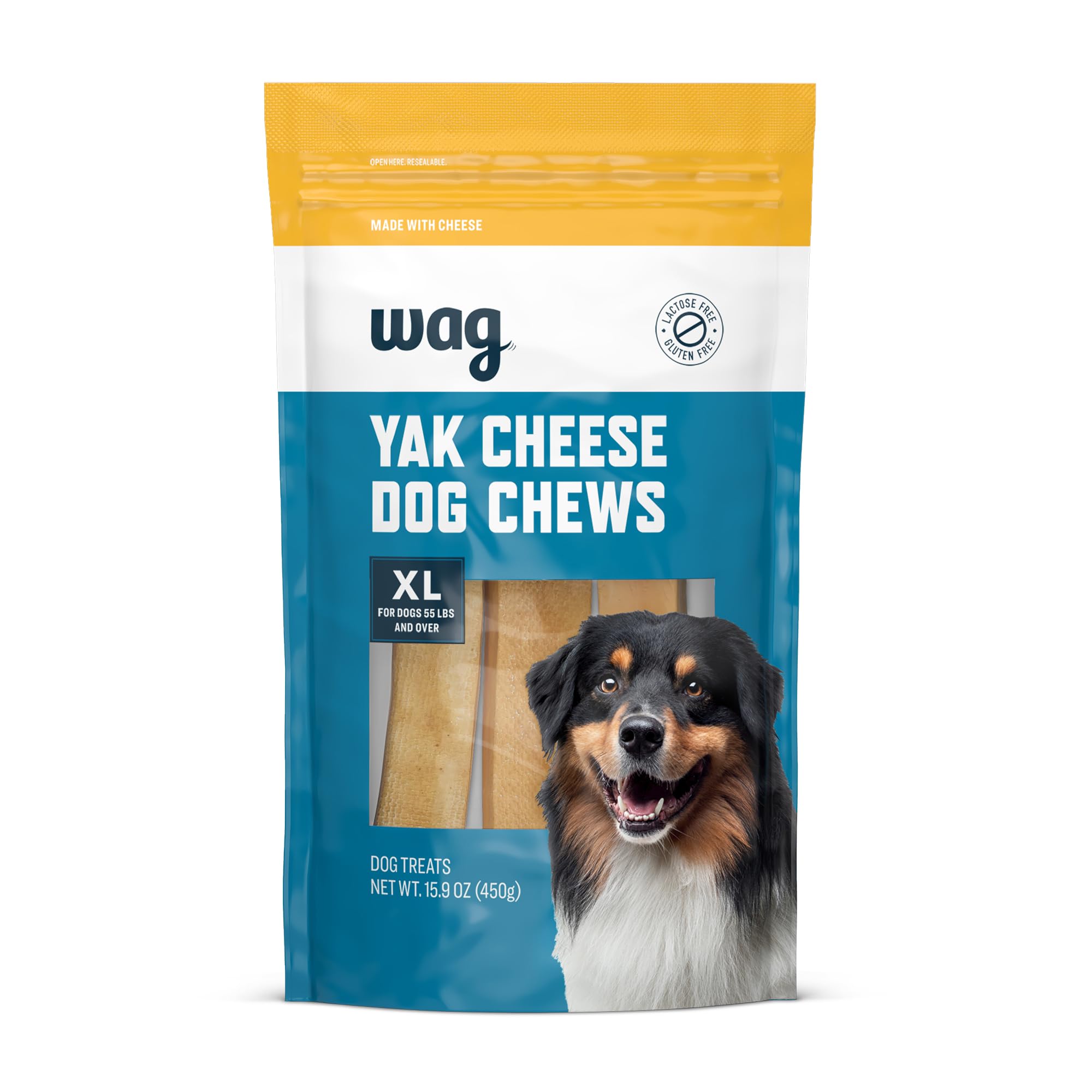 Amazon Brand - Wag Yak Cheese Himalayan Dog Chews, Dog Treats for Small Size Dogs, All Natural, High Protein for Aggressive Chewers, 15lbs and Smaller, 3 Count, 3.3 oz