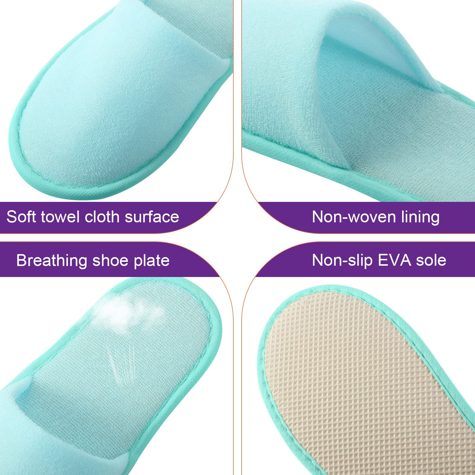 Geyoga 24 Pairs Disposable Slippers for Guests Bulk 2 Size Cotton Soft Spa Hotel House Slippers for Women Men Wedding Party Shoeless Home Indoor Travel