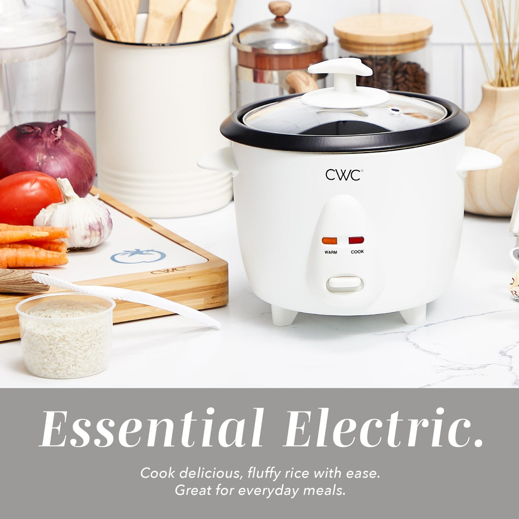 COOK WITH COLOR 6 Cup Rice Cooker 300W - Effortless Cooking and Perfectly, Cooks 3 Cups of Raw Rice for 6 Cups of Cooked Rice, Floral Blue