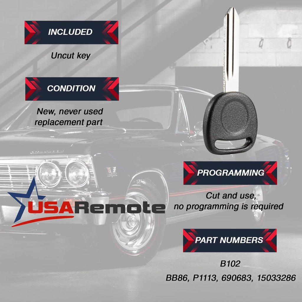 Key Fob Keyless Entry Remote with Ignition Key fits 2003-2006 Chevy Avalanche Equinox Silverado SSR Suburban Tahoe / GMC Sierra Yukon / Hummer H2 / Pontiac Torrent / Saturn Vue (LHJ011)