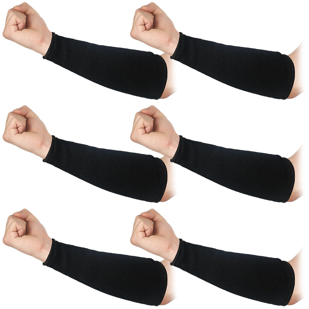 Sintege 3 Pairs Arm Protectors for Thin Skin and Bruising Cut Resistant Forearm Sleeve Level 5 Arm Burn Protection Sleeve (Black,7.9 Inch)