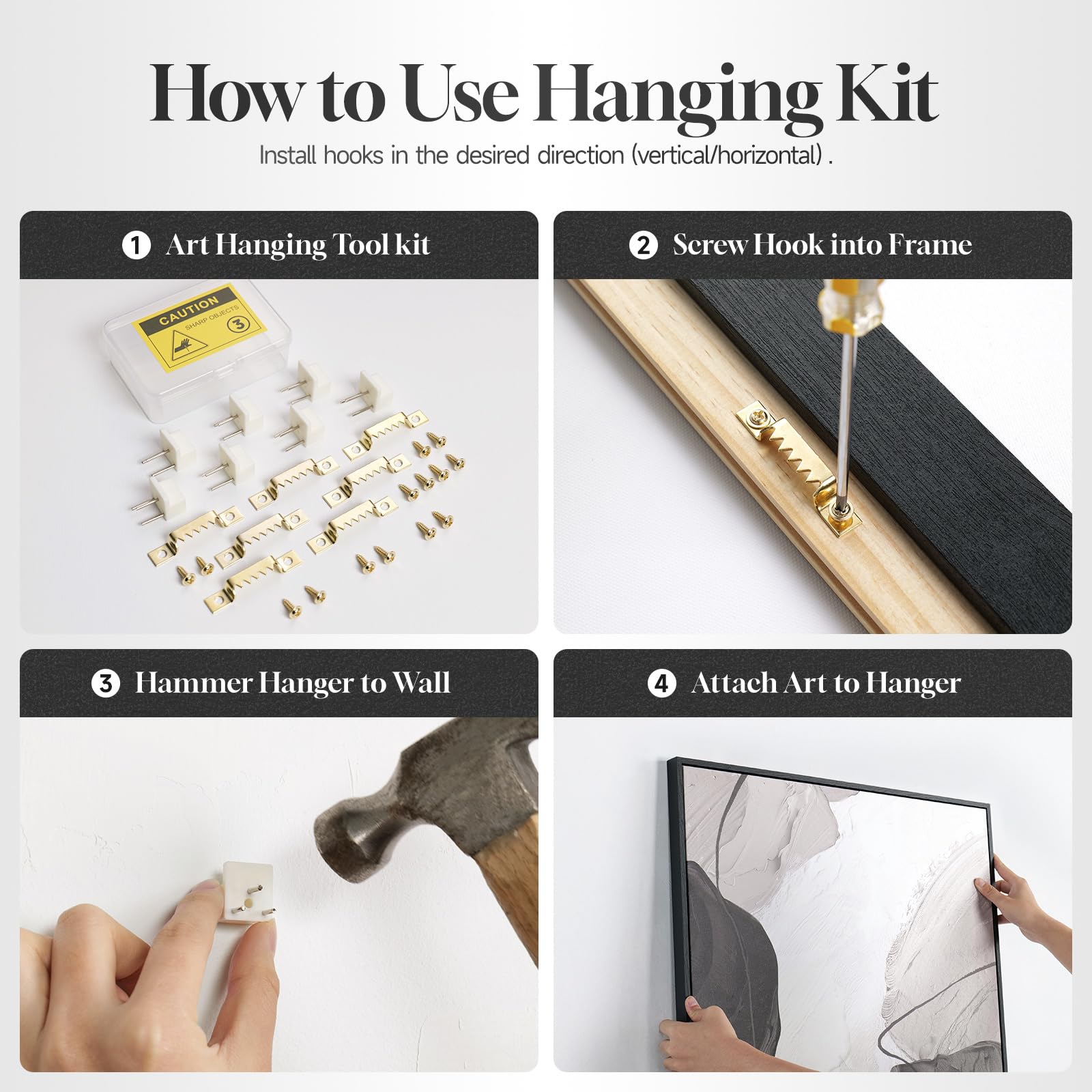 Framed Black and White Modern Abstract Wall Art, 3 Piece Canvas Prints Paintings Artwork for Walls, Minimalist Black White Grey Pictures for Living Room Dining Room Bedroom Office Wall Decor 16x24 In