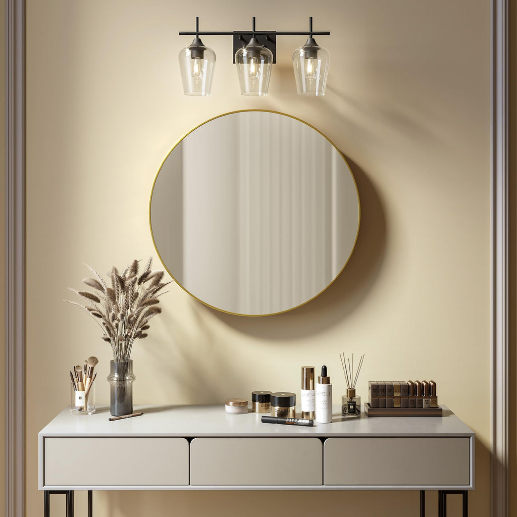 VONLUCE Bathroom Vanity Light, 2 Light Bathroom Light Fixture Over Mirror, Bathroom Wall Lamp with Clear Glass, Modern Brushed Nickel Vanity Lighting fixtures for Bathroom, Bedroom, Hallway