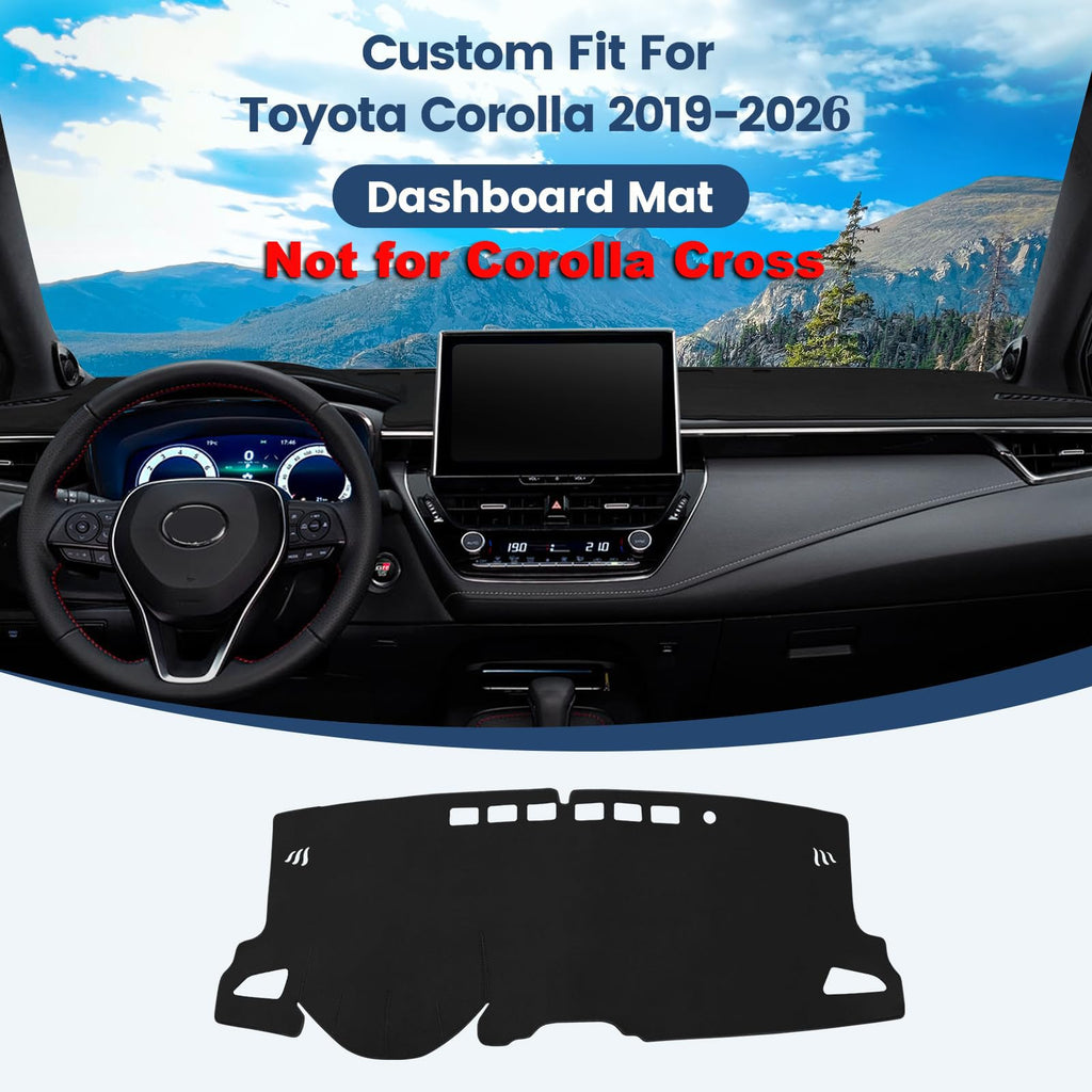 Dashboard Cover Mat Custom Fit for Mazda3 Hatchback, Sedan 2019-2024 2025 2026 (Without HUD) Dash Cover Nonslip Dash Mat Protector Sunshade No Glare Black