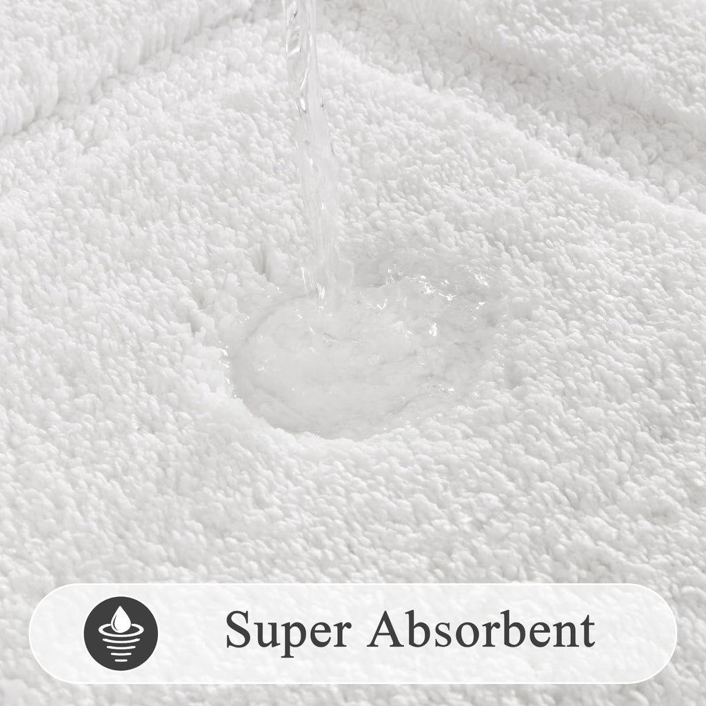 SHACOS Black Bathroom Rugs Sets 3 Piece, 16"x24" + 20"x32" Non Slip Bath Mat and 20"x24" Toilet Rugs U Shaped Washable, Soft Fluffy Water Absorbent Bath Rugs for Bathroom