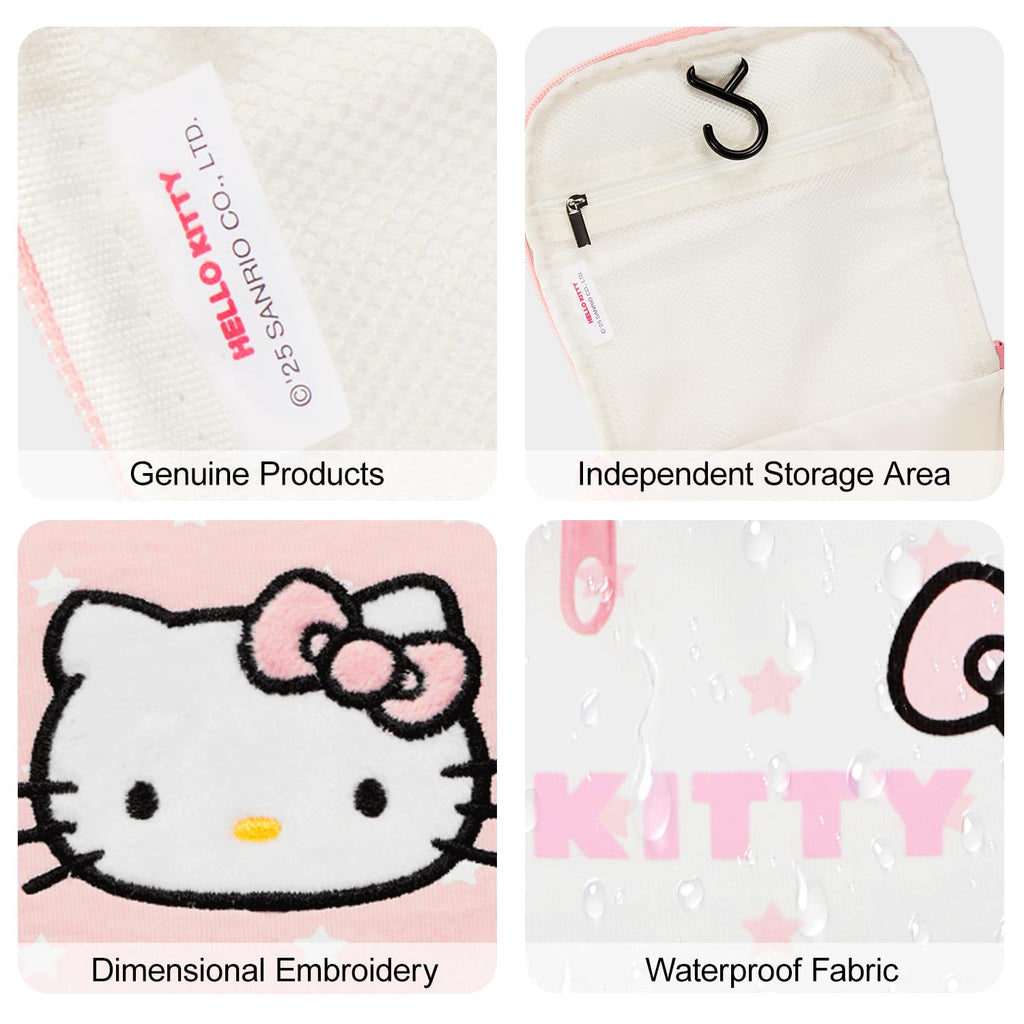 AmBealla Makeup Bag Large Waterproof Cosmetic Bags with Makeup Brush Holder,Cute Printed Makeup Organizer for Women Traveling,Portable Toiletry Bag for Girls