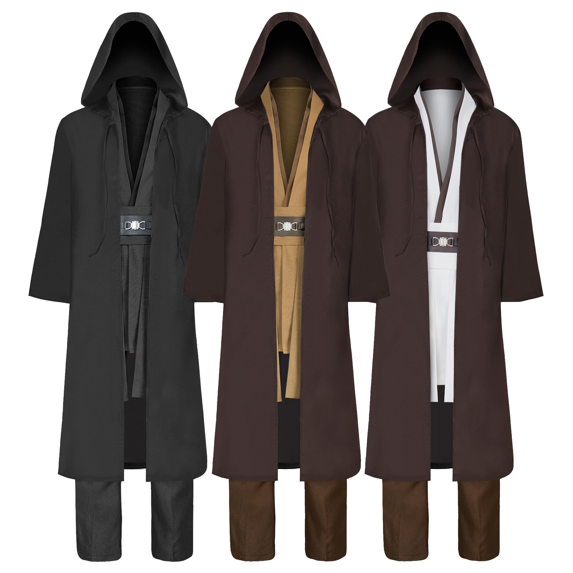 Knight Costume Adult Men's Tunic Hooded Robe Outfits Halloween Cosplay Uniform