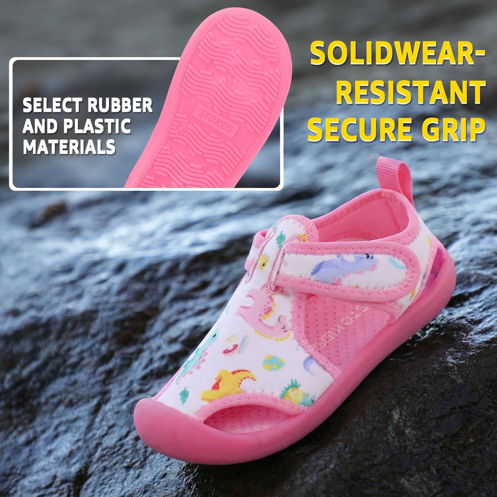 STQ Boys Girls Water Shoes Quick-Dry Slip on Beach Swim Pool Sandals(Toddler/Little Kid)