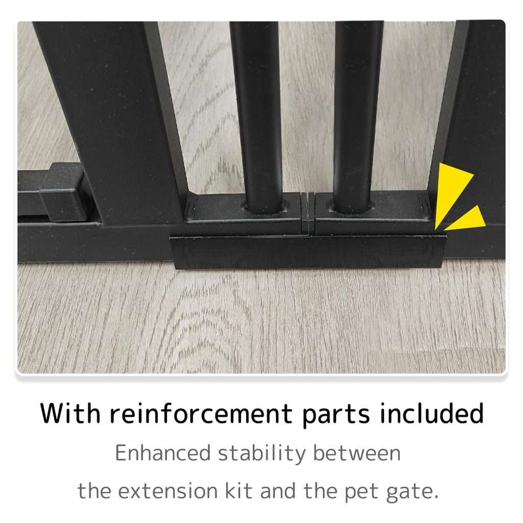 Lumizone Extra Tall Cat Gate Extension Kit 55.12" High 4.13" Wide Black | Tall Pet Gate Dog Gate for Doorway Hallway Stairs Pressure Mounted Extra Wide 1.37" Gap No Drilling