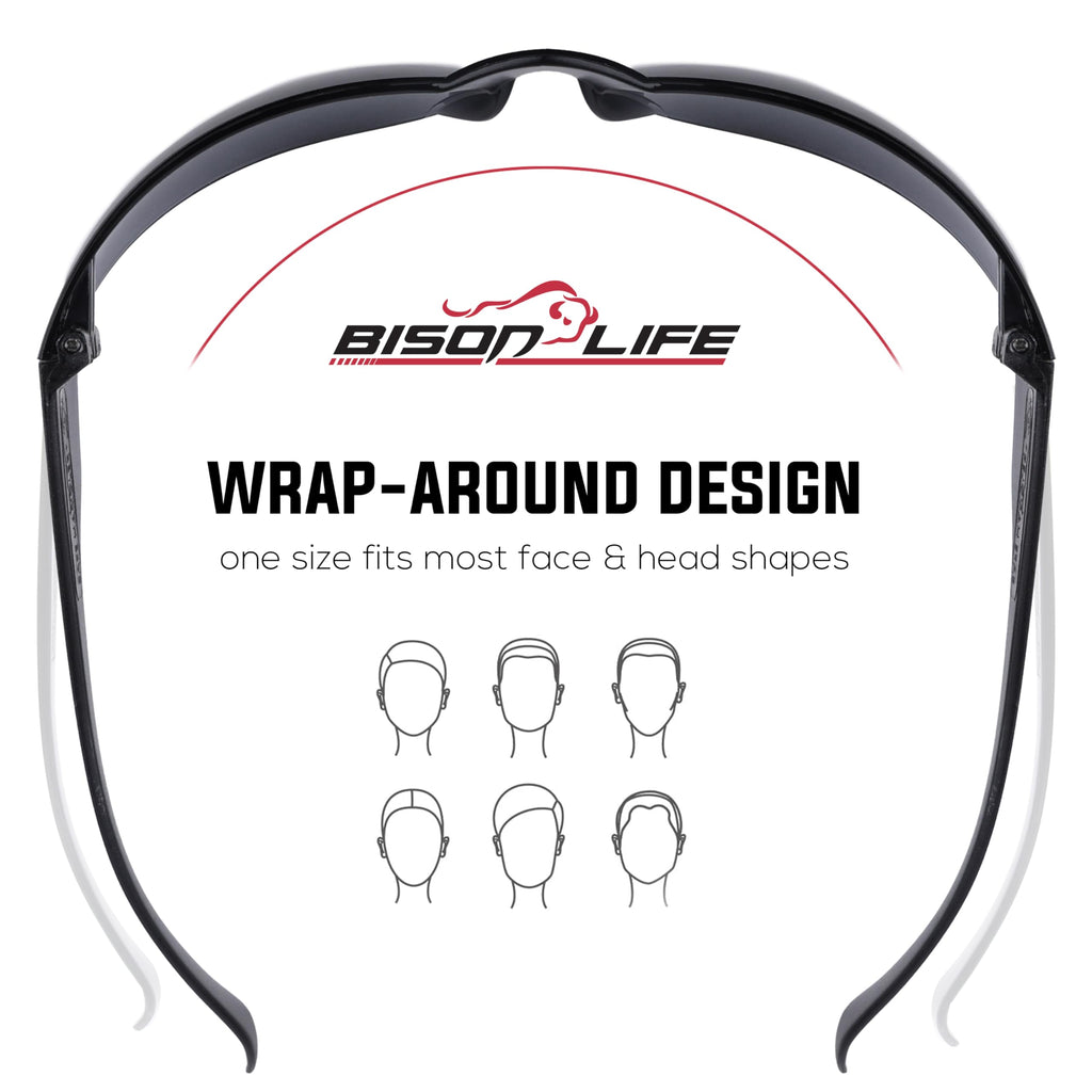 BISON LIFE Clear Safety Glasses – ANSI Z87.1 Certified Scratch & Impact Resistant Eye Protection Goggles for Men & Women