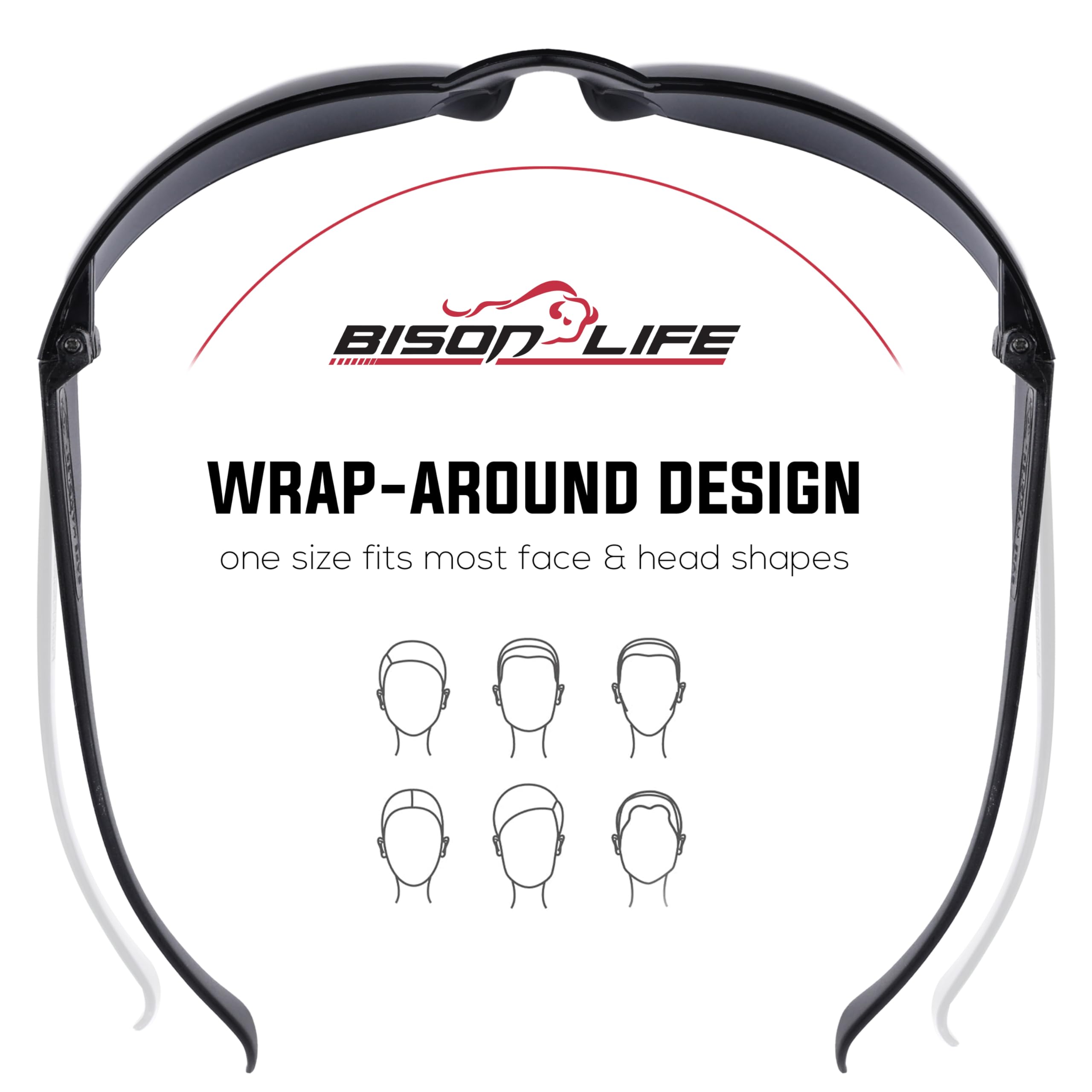 BISON LIFE Clear Safety Glasses – ANSI Z87.1 Certified Scratch & Impact Resistant Eye Protection Goggles for Men & Women