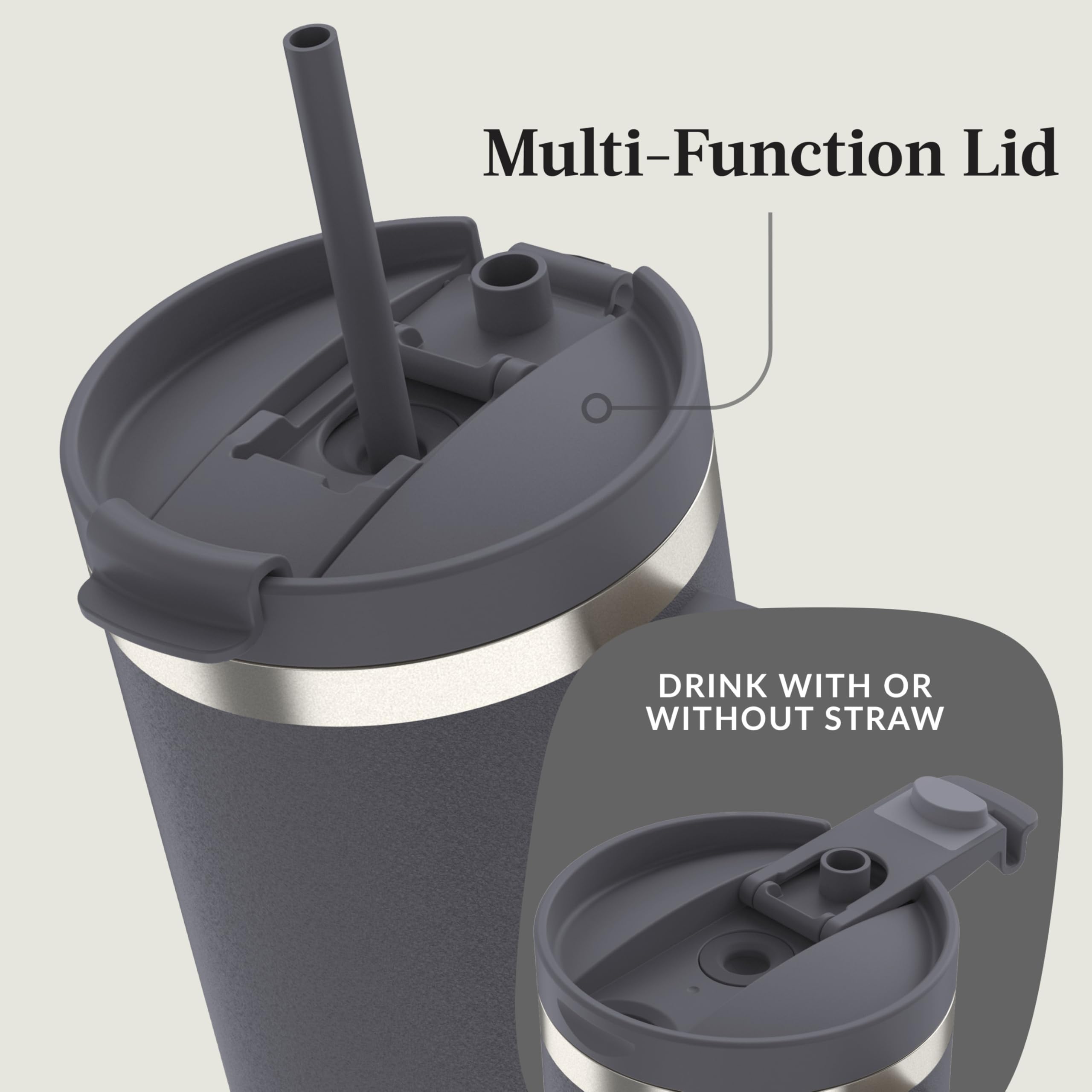 Contigo Streeterville 30oz Tumbler, Stainless Steel Vacuum Insulated, Leak-Proof, Cold for 29 Hours, Fits in cupholders, Licorice