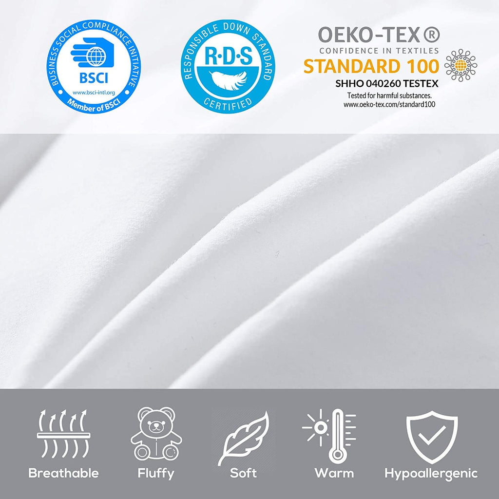 Luxurious All-Season Luxury Siberian Goose Down Pinch Pleated Comforter Duvet Insert 1200 Thread Count 120 X 98 inches, 100% Egyptian Cotton Down Feather Comforter (Palatial King, White)