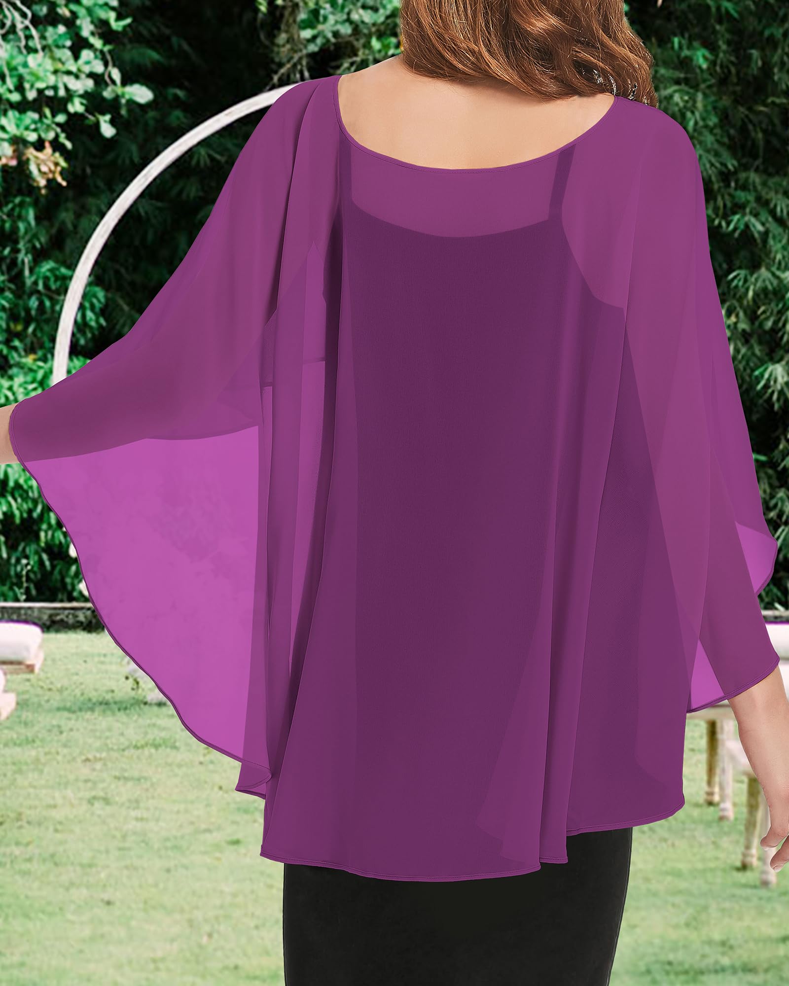 Womens Capelets Shawls and Wraps for Evening Dress Chiffon Capes Wedding Cover Up