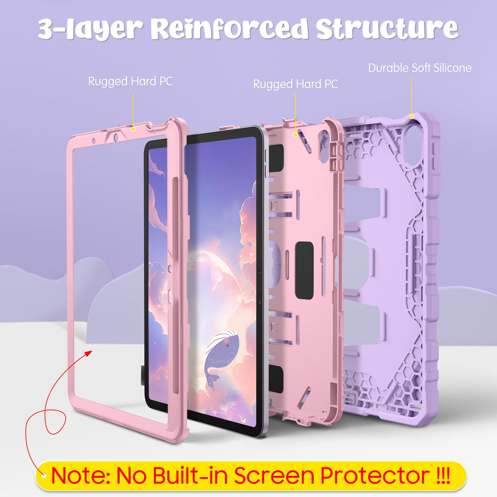 Fintie Case for iPad Air 11-inch M4/M3/M2 (2026/2025/2024), iPad Air 5th / 4th Generation (2022/2020) 10.9 Inch, Fully-Body Rugged Heavy Duty Shockproof Case with Kickstand for Kids, Black