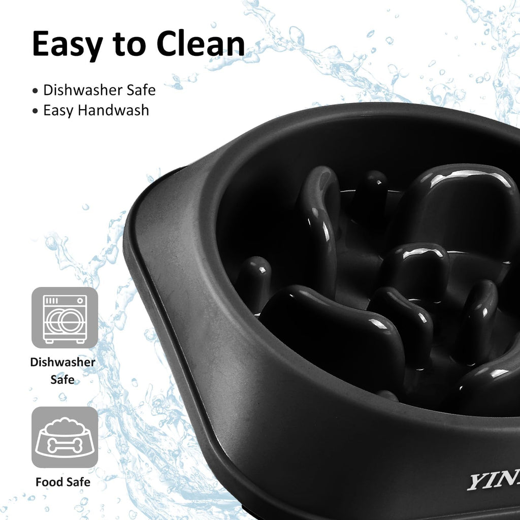 YINEYA 2PCS Anti-Choking Slow Feeder Dog Bowls Small Size Dog, Slow Feeder Cat Bowl, Supplies and Puzzle for Pet