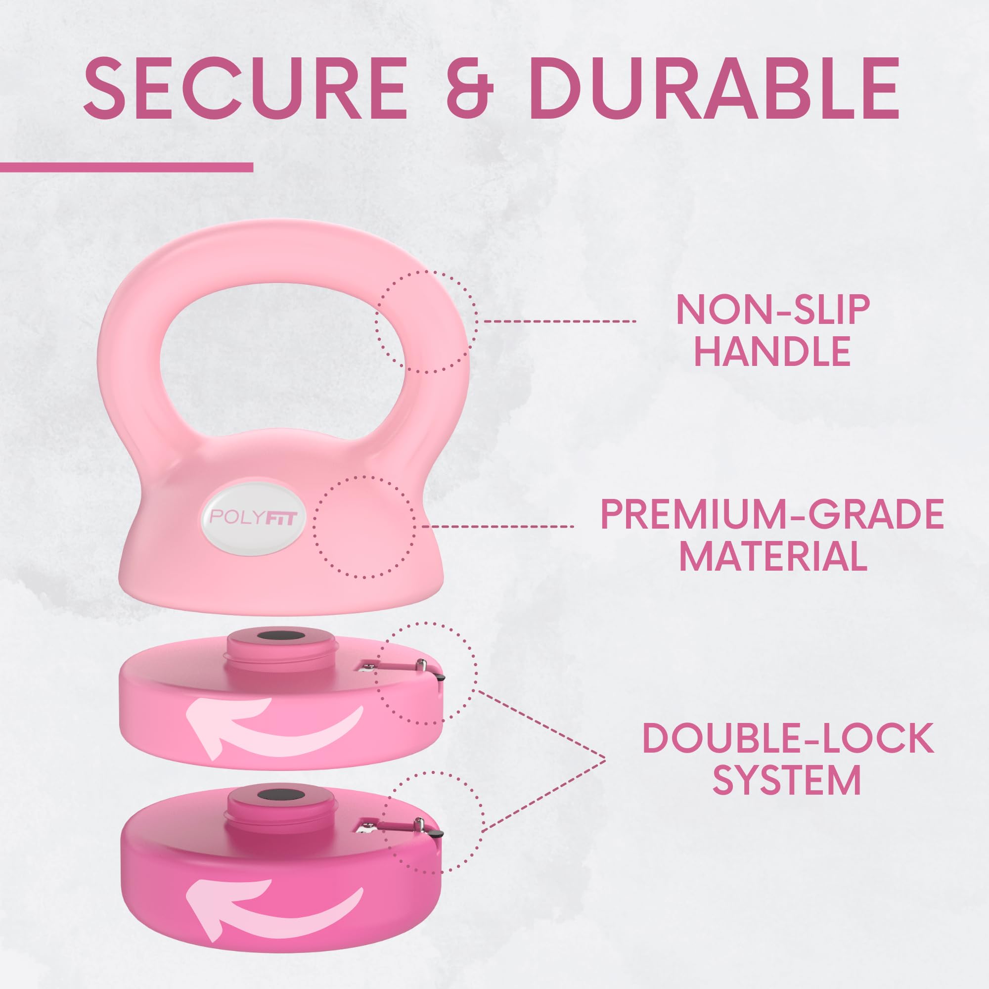 Polyfit Adjustable Kettlebell | 5 lb - 12 lb | Kettlebells Weights Set for Home Gym | Kettle Bell Sets for Women at Home