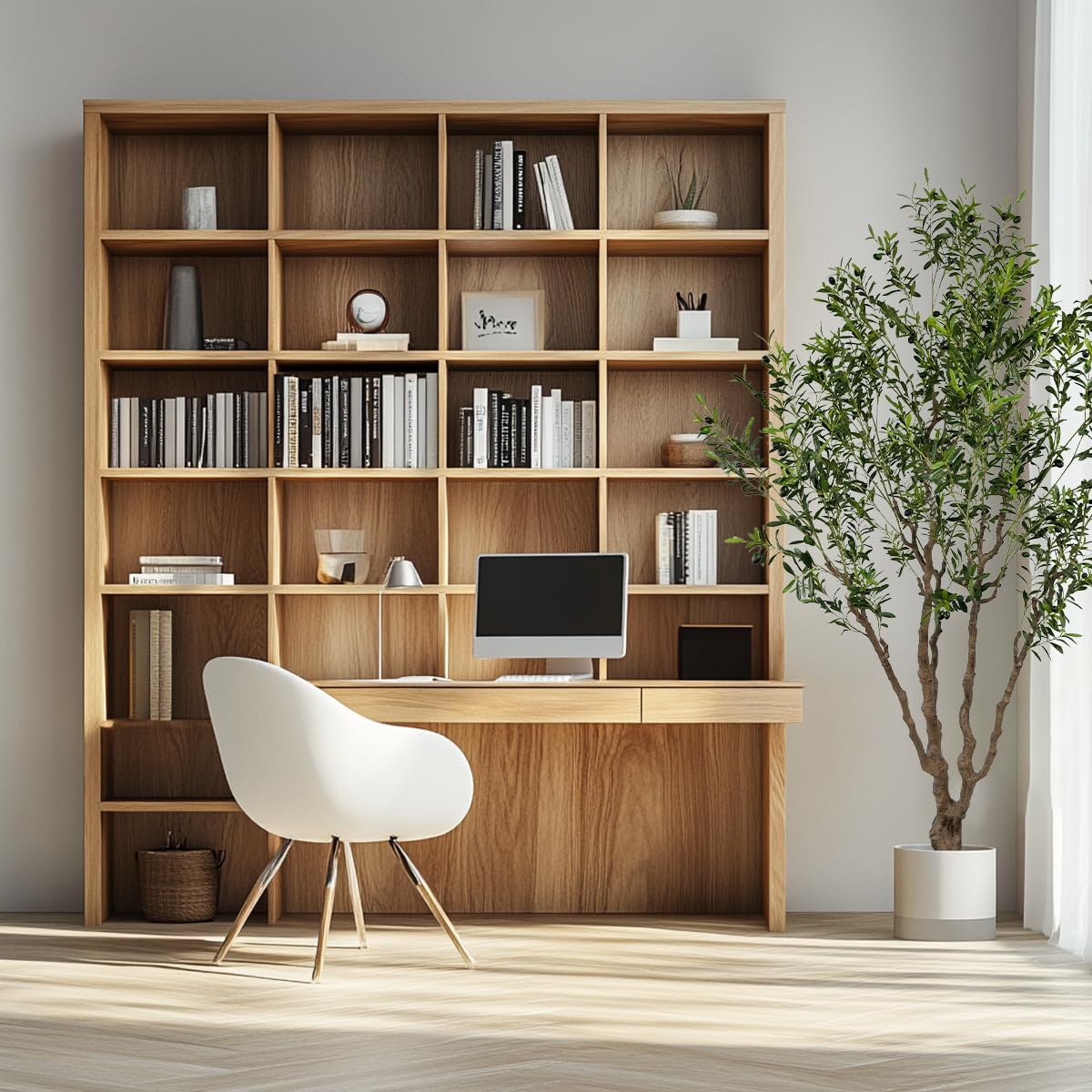 Artificial Olive Tree 7ft(82in,2200+Uv Protection Leaf) Tall,Faux Olive Tree Indoor Artificial Tree for Modern Home Office Living Room Floor Decor Indoor