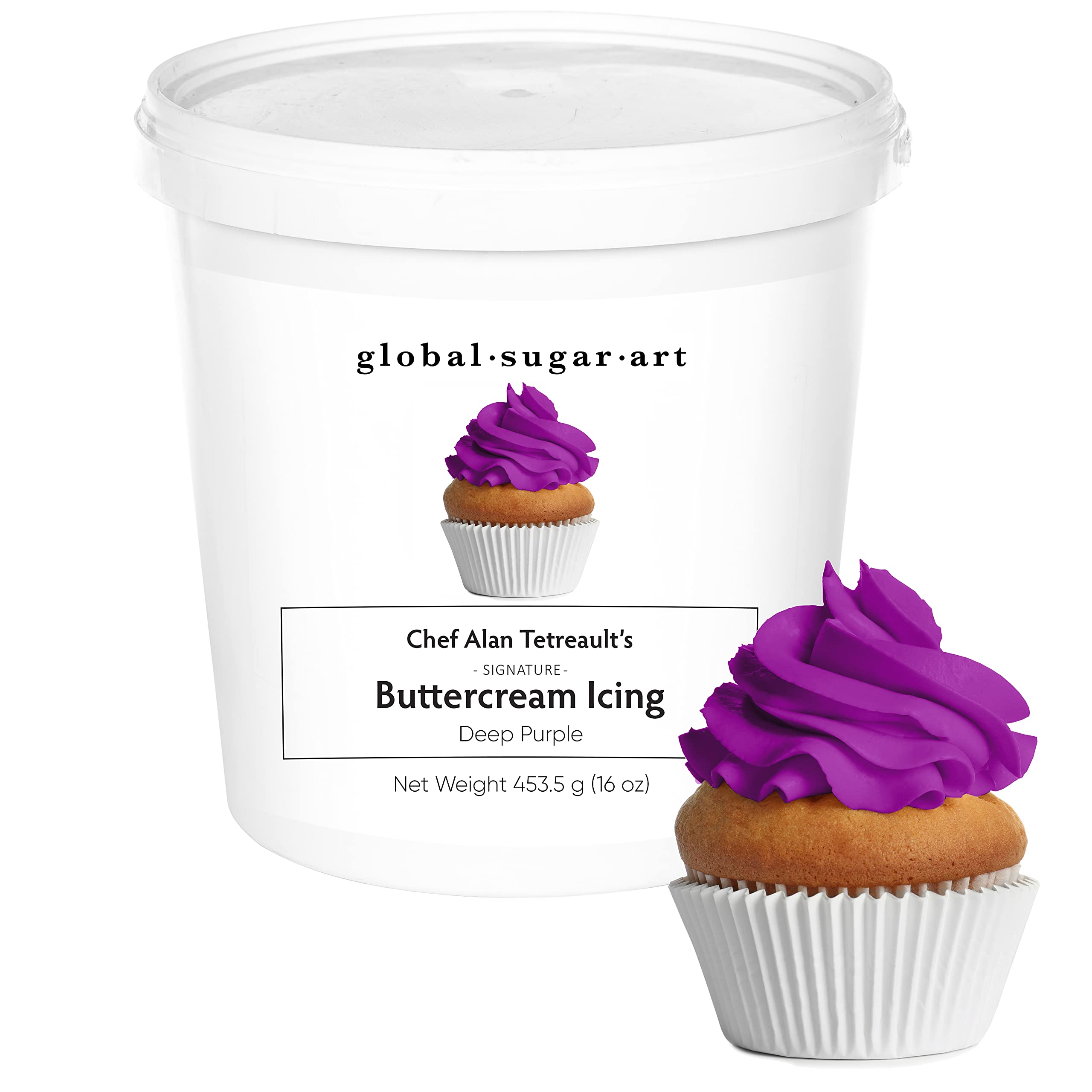 Black Buttercream Frosting for Cake Decorating – Firm Icing for Cakes & Cupcakes, 3 Pound Tub by Global Sugar Art/Chef Alan Tetreault (Midnight Black, 3 Pound)