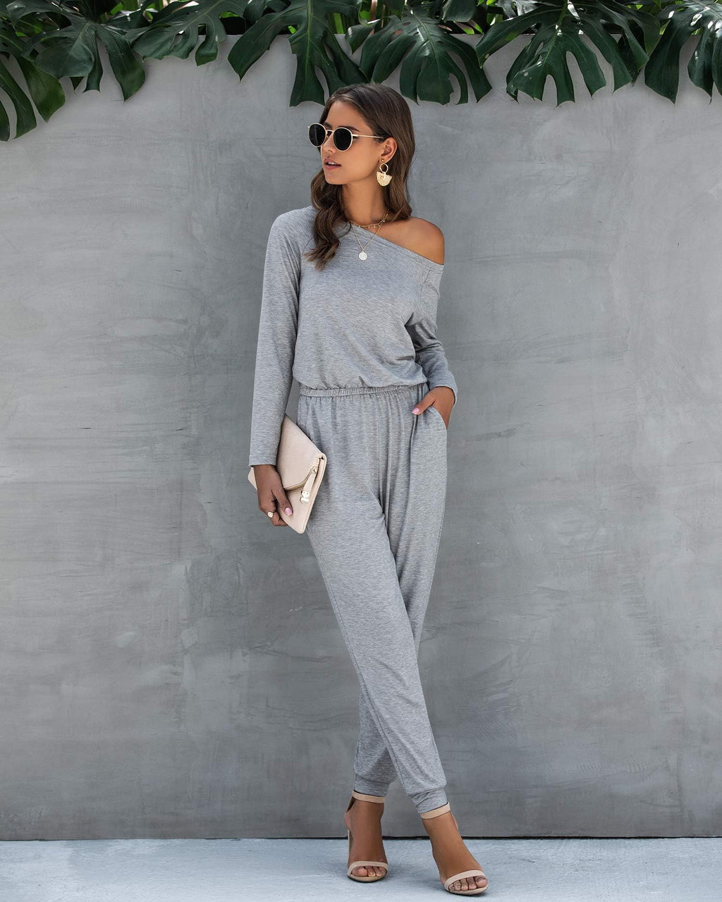 PRETTYGARDEN Jumpsuits for Women Casual 2026 Fall Long Sleeve Off Shoulder Rompers One Piece Travel Outfits Fashion Clothing