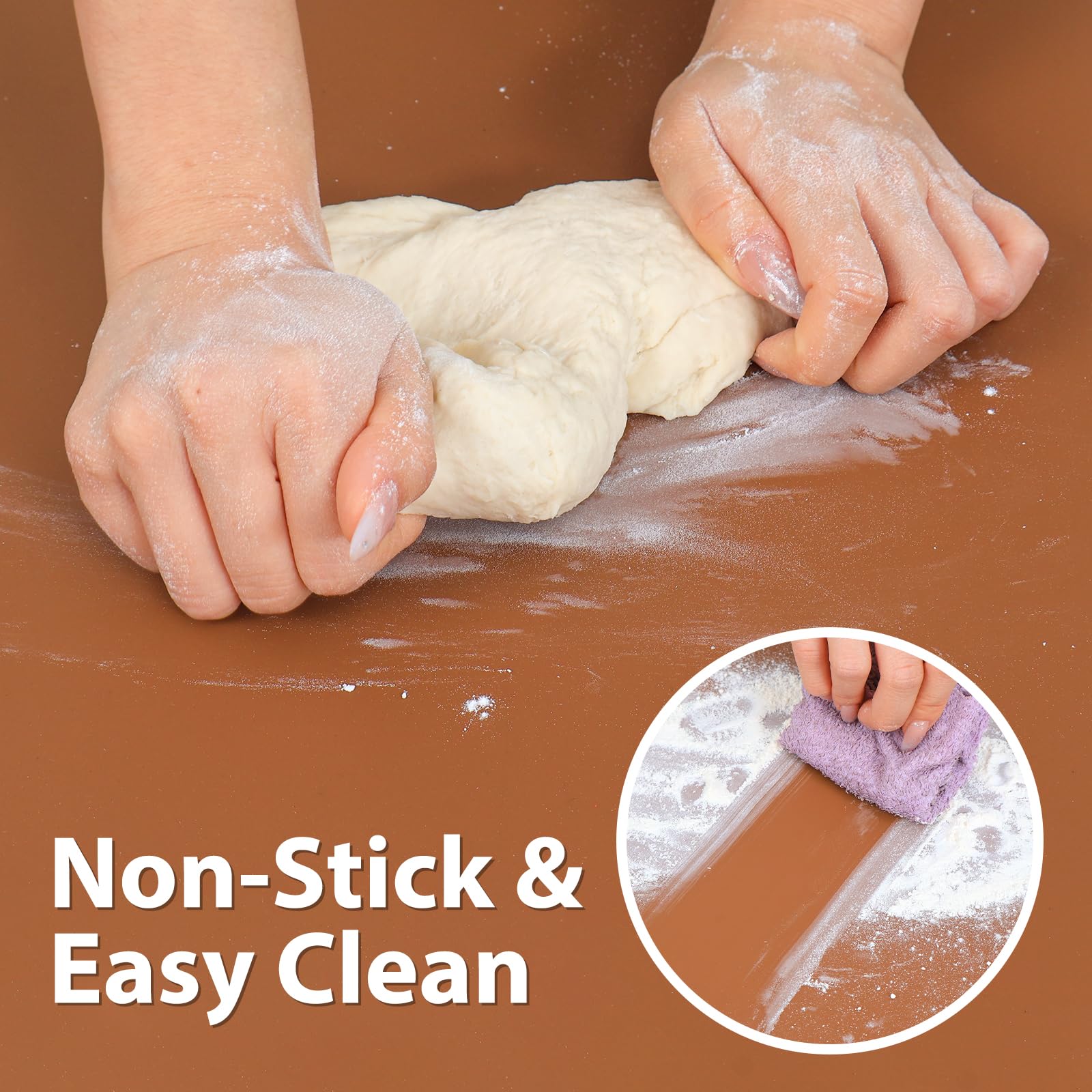 Thick Silicone Counter Mat Large 23.4"by15.6", Heat Resistant Mat for Kitchen Table/Countertop Protector/Non Stick Pastry Baking Placemats, Silicone Pad for Crafts Kids, Super Kitchen Black