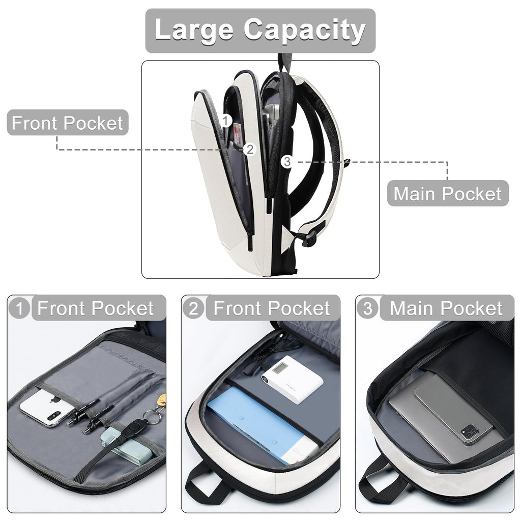 hk Business Backpack for Men 15.6 Inch,Slim & Expandable Waterproof Travel Laptop Backpack, Anti-Theft Lightweight Work Computer Bag, College Laptop Backpacks Gifts for Men Women-Black