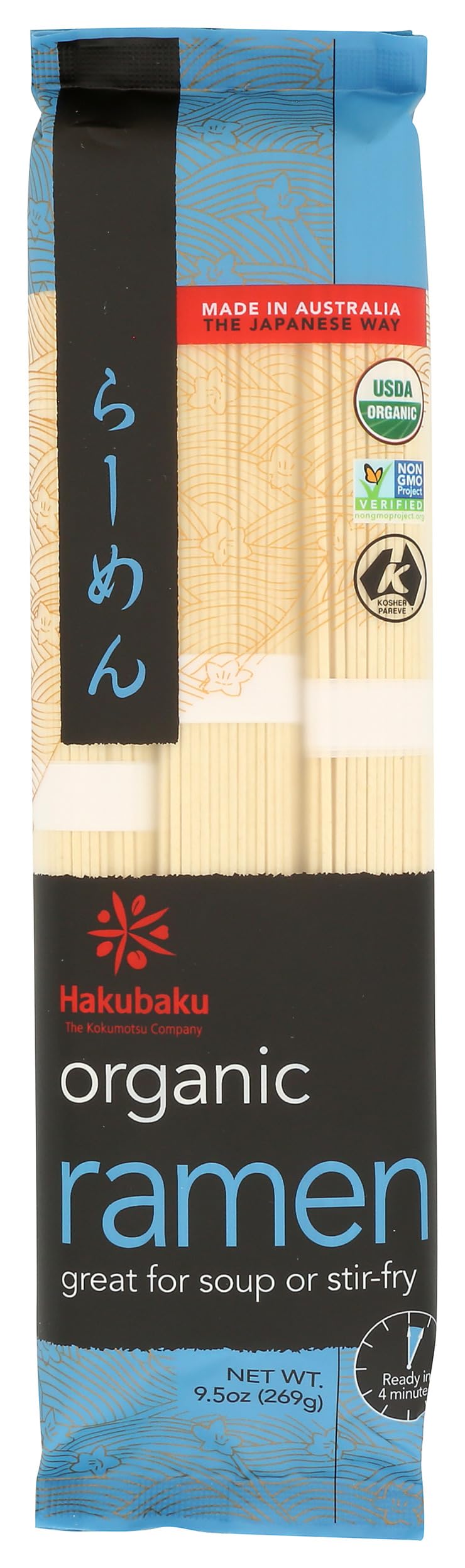 Hakubaku Organic Ramen, 9.52-Ounce (Pack of 8)