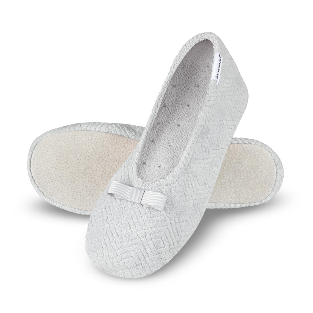isotoner Women's Diamond Microterry Ballerina Slippers