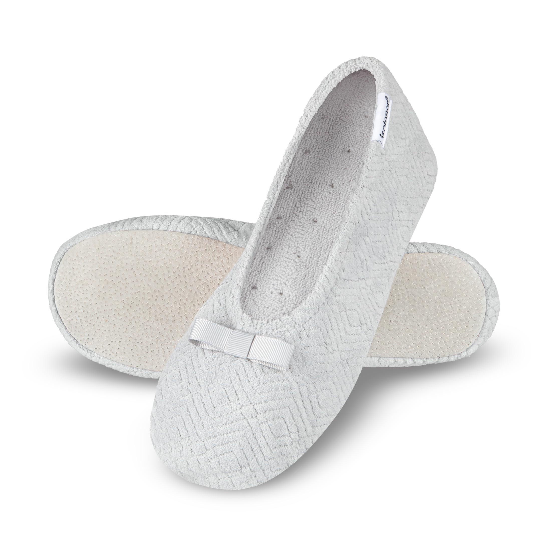 isotoner Women's Diamond Microterry Ballerina Slippers