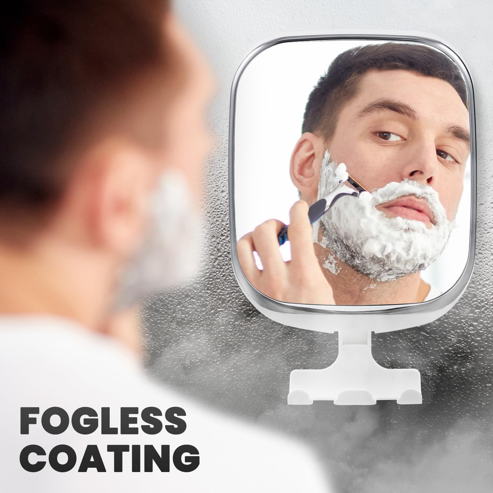 TAILI Shower Mirror Fogless for Shaving | Shower Mirror Fogless, Shaving Mirrors, Suction Cup, Removable & Reusable, Razor Holder Storage, Bathroom Accessories K9