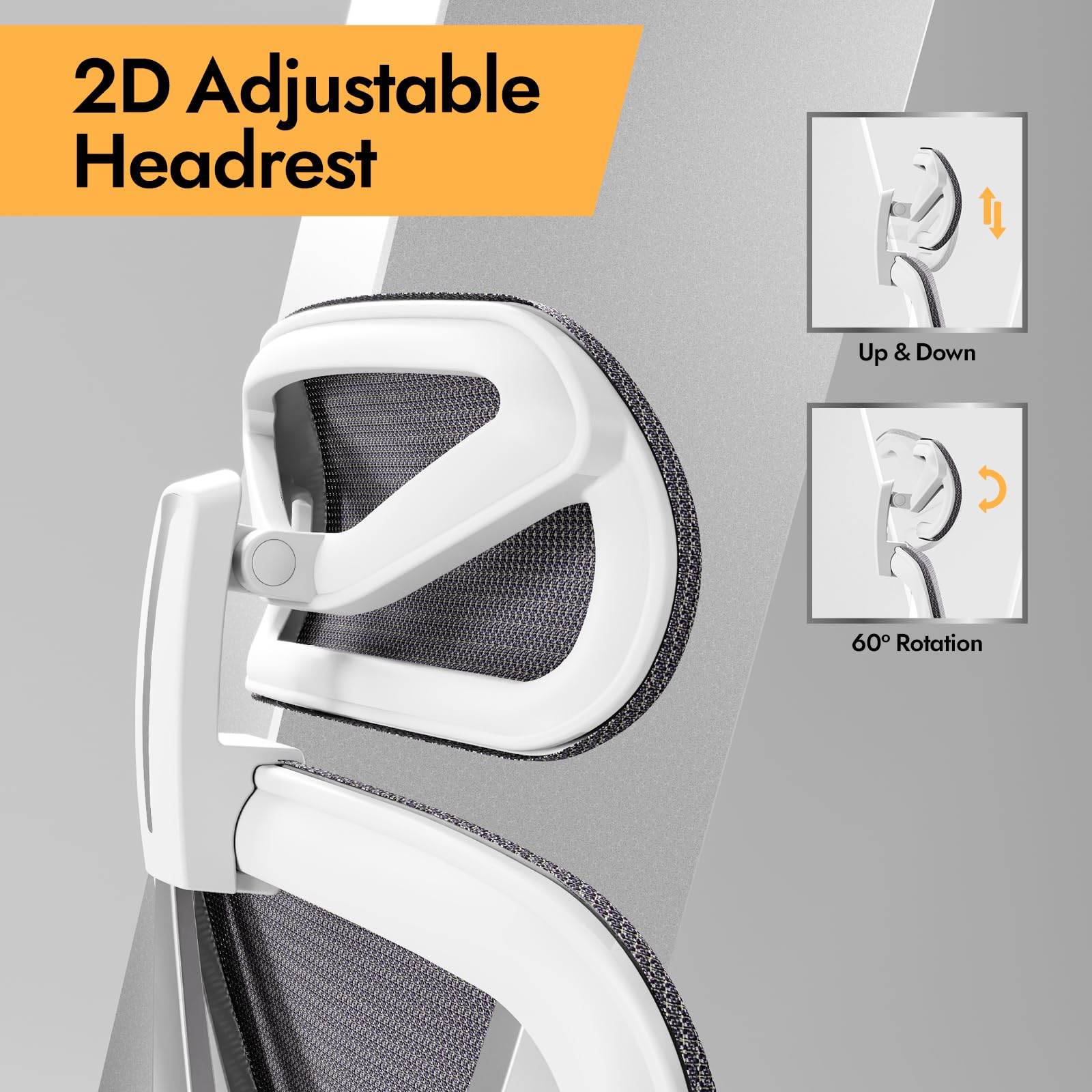 HOLLUDLE Ergonomic Mesh Office Chair - 3D Adjustable Lumbar Support & 3D Armrests, V-Shaped Back, Adjustable Desk Chair for Office & Home, Black