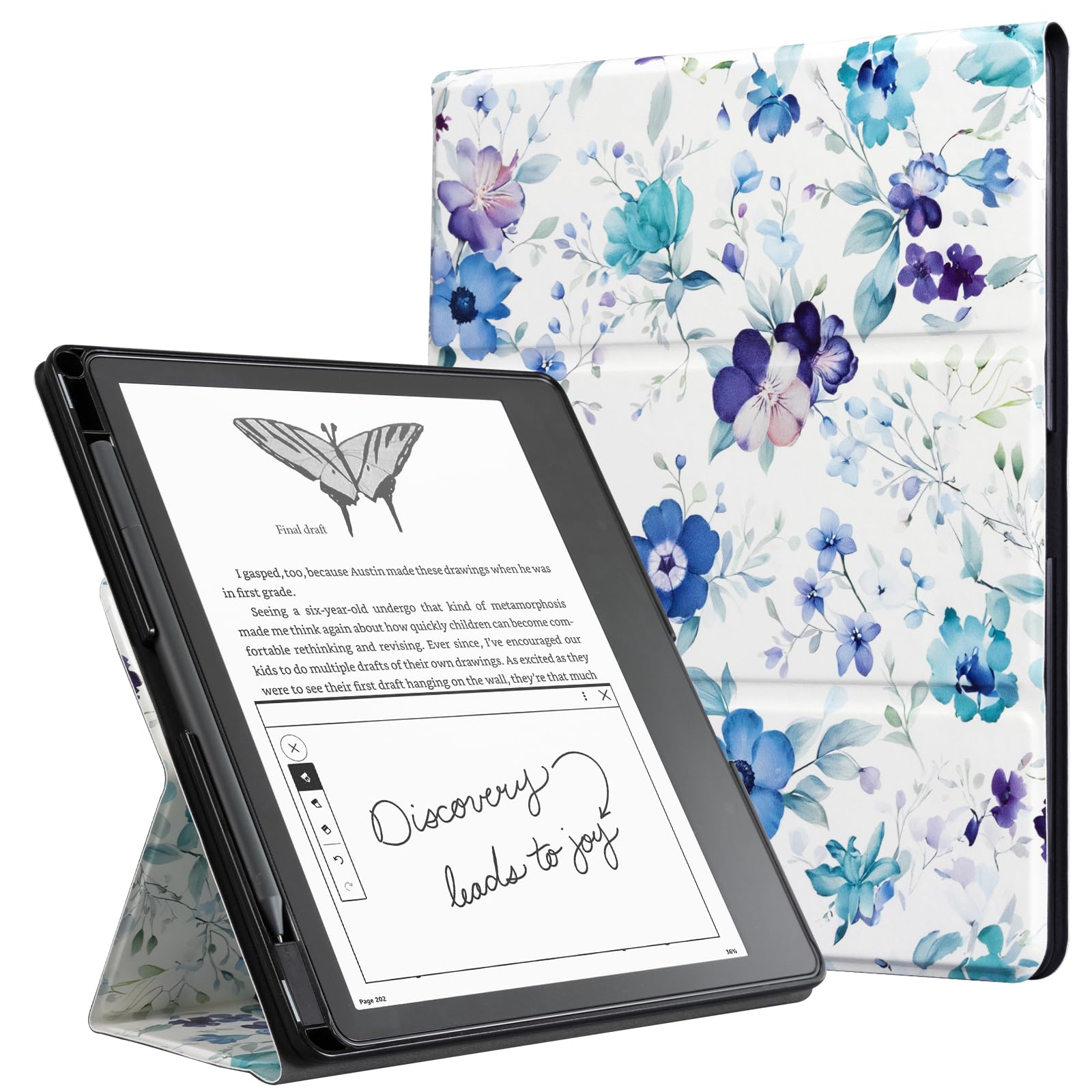 CoBak Stand Case for Kindle Scribe - Premium Folio Leather Cover with Pen Holder, Auto Sleep/Wake - Compatible with 10.2 Inch Kindle Scribe (2022/2024 Release)
