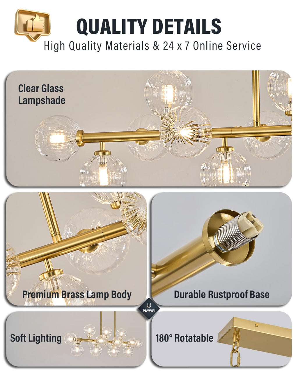 Modern Linear Chandeliers for Dining Room, 8-Light Globe Sputnik Pendant Ceiling Light, Black Dining Room Light Fixture Over Table, Mid Century Glass Milk White Bubble, 31.5 Inch, GC-09