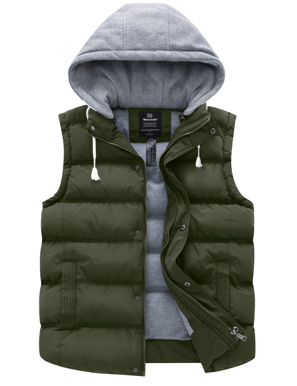 Wantdo Women's Quilted Puffer Vest Thicken Warm Winter Coat with Removable Hood
