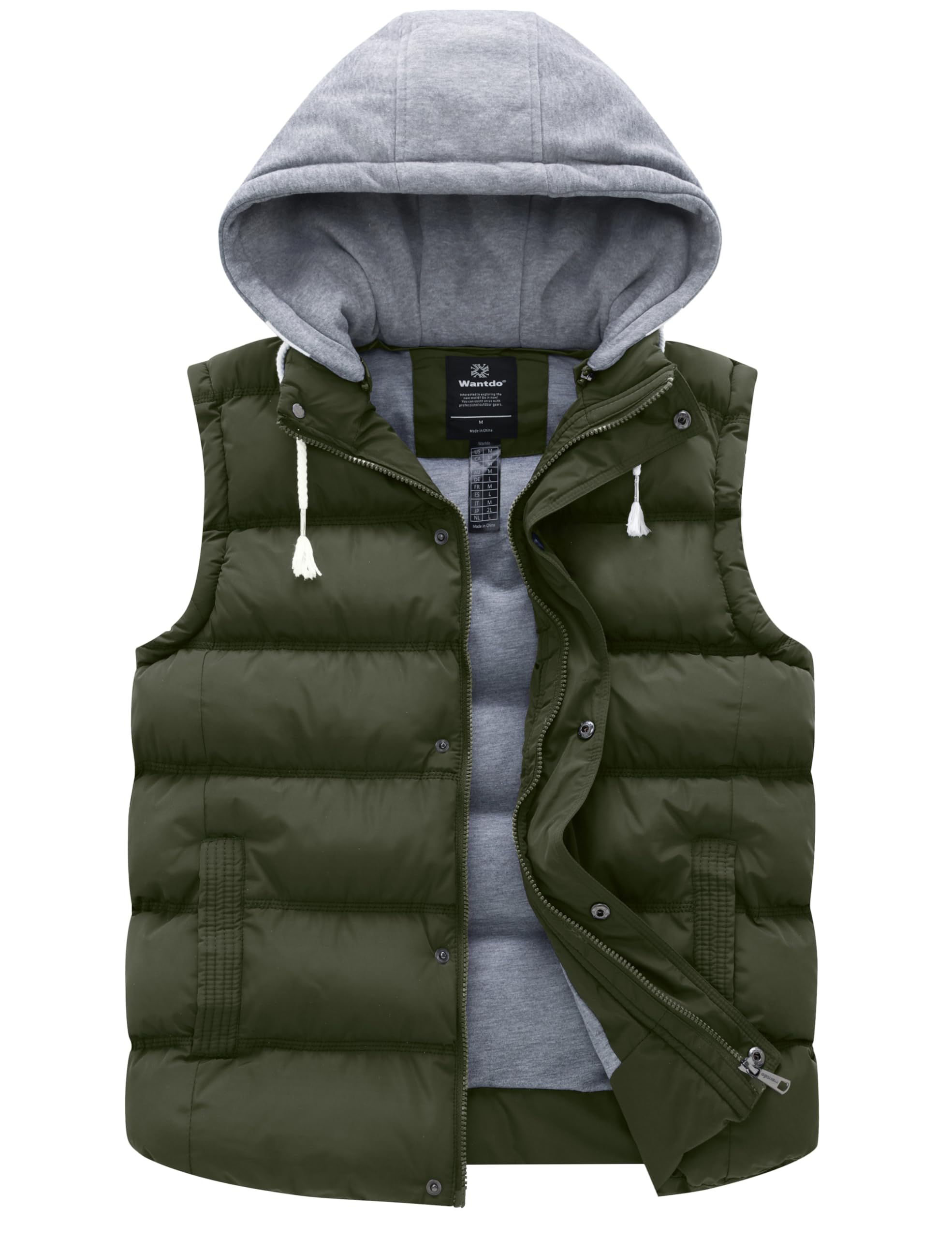 Wantdo Women's Quilted Puffer Vest Thicken Warm Winter Coat with Removable Hood