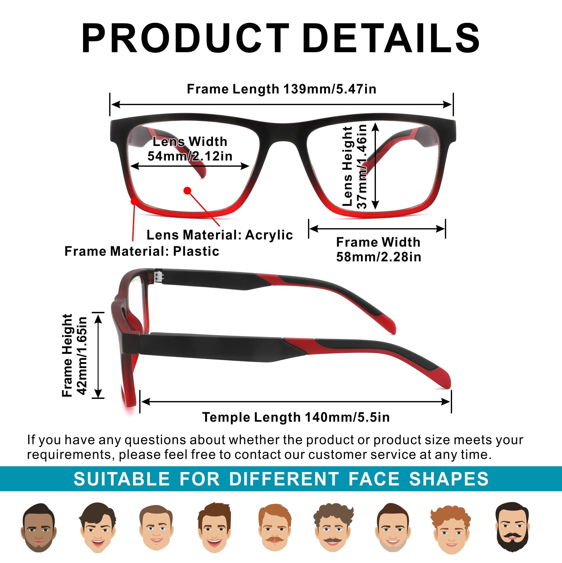 acavefox 4 Pack Reading Glasses 1.0 Men Reader Computer Blue Light Blocking | Fashion Comfortable Eyeglasses with Spring Hinge, Accurate 1.0 Magnification, Anti UV, Lightweight and Sturdy