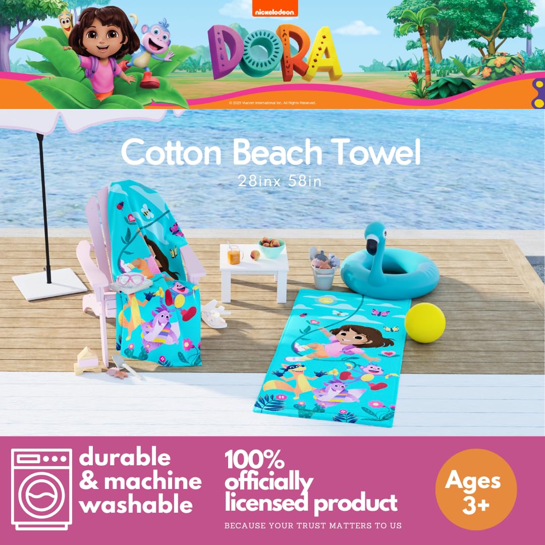 Barney Classic Kids Super Soft Cotton Bath/Pool/Beach Towel, 58 in x 28 in, (Offical Licensed Product) By Franco