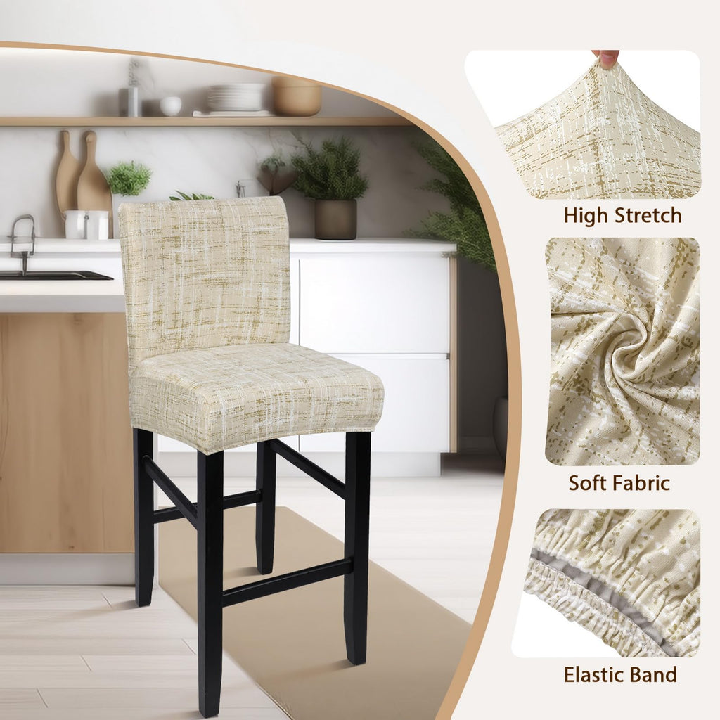 SearchI Bar Stool Covers Set of 2, Stretch Washable Barstool Seat Covers, Counter Height Chair Covers for Kitchen Dining Room Cafe (Ball Flower)