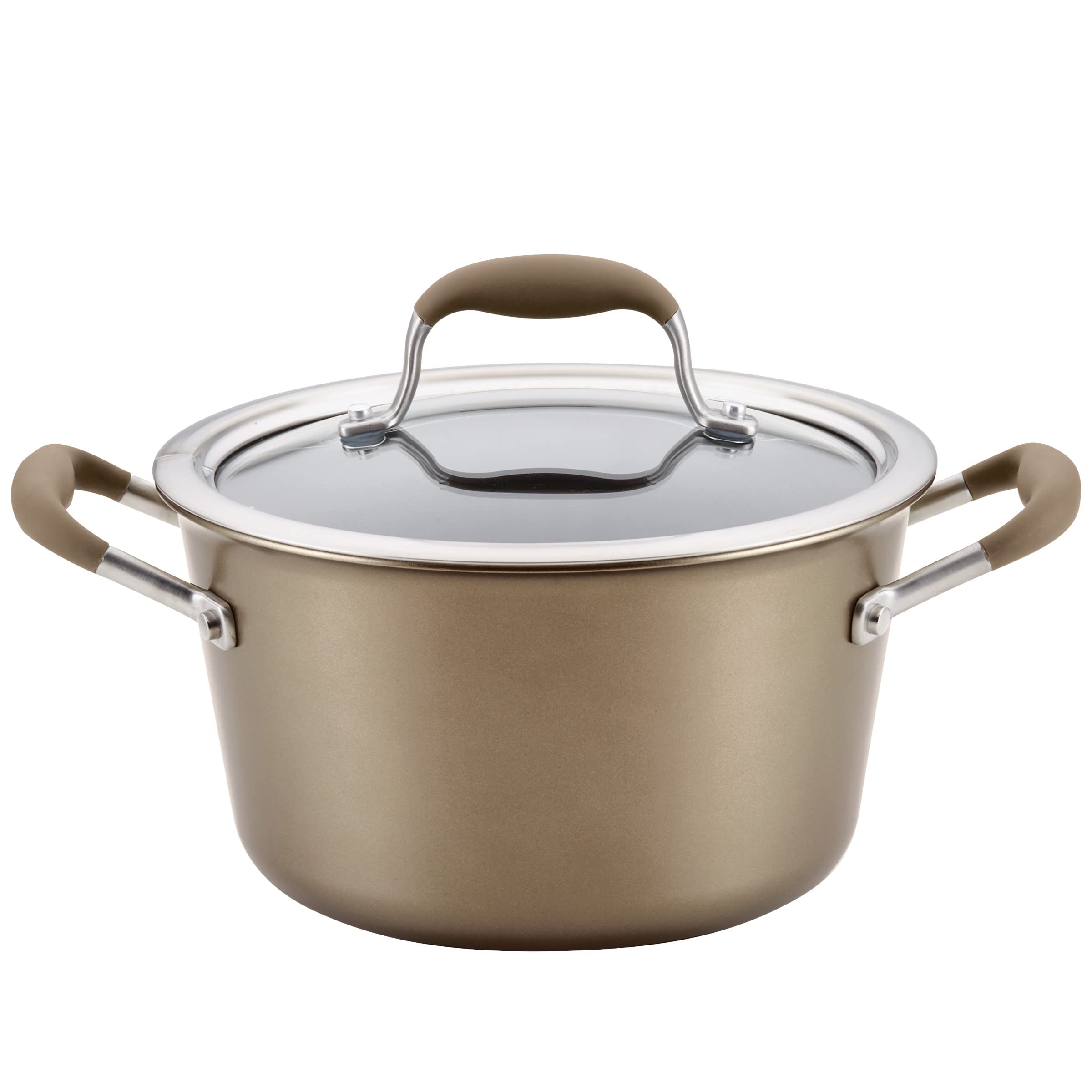 Anolon Advanced Home Hard Anodized Nonstick Sauce Pan/Saucepan with Straining and Lid, 2 Quart (2 Qt Straining Saucepan, Indigo)