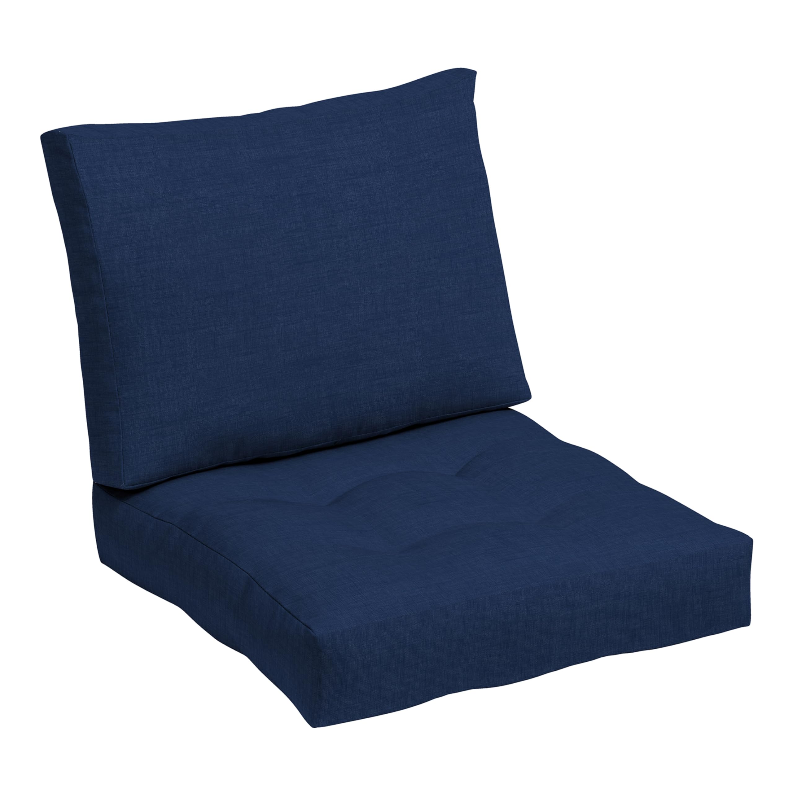 Arden Outdoor Plush Modern Tufted Blowfill Deep Seat Set, 24 x 24, Water Repellent, Fade Resistant, Deep Seat Bottom and Back Cushion for Chair and Sofa, Alana Tile