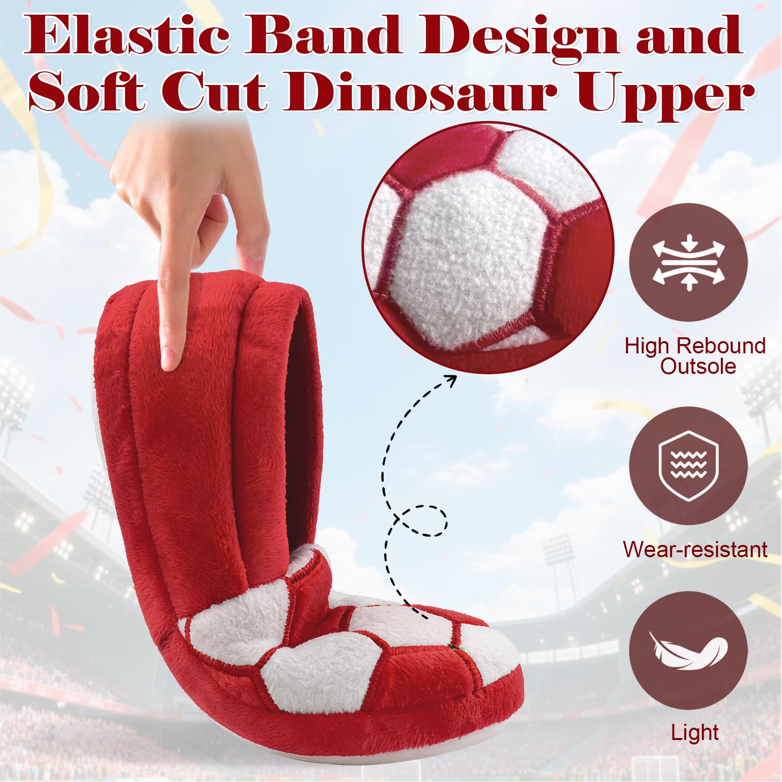 Little Kids Big Boys Warm Slippers with Soft Memory Foam Slip-on Indoor Football Slippers